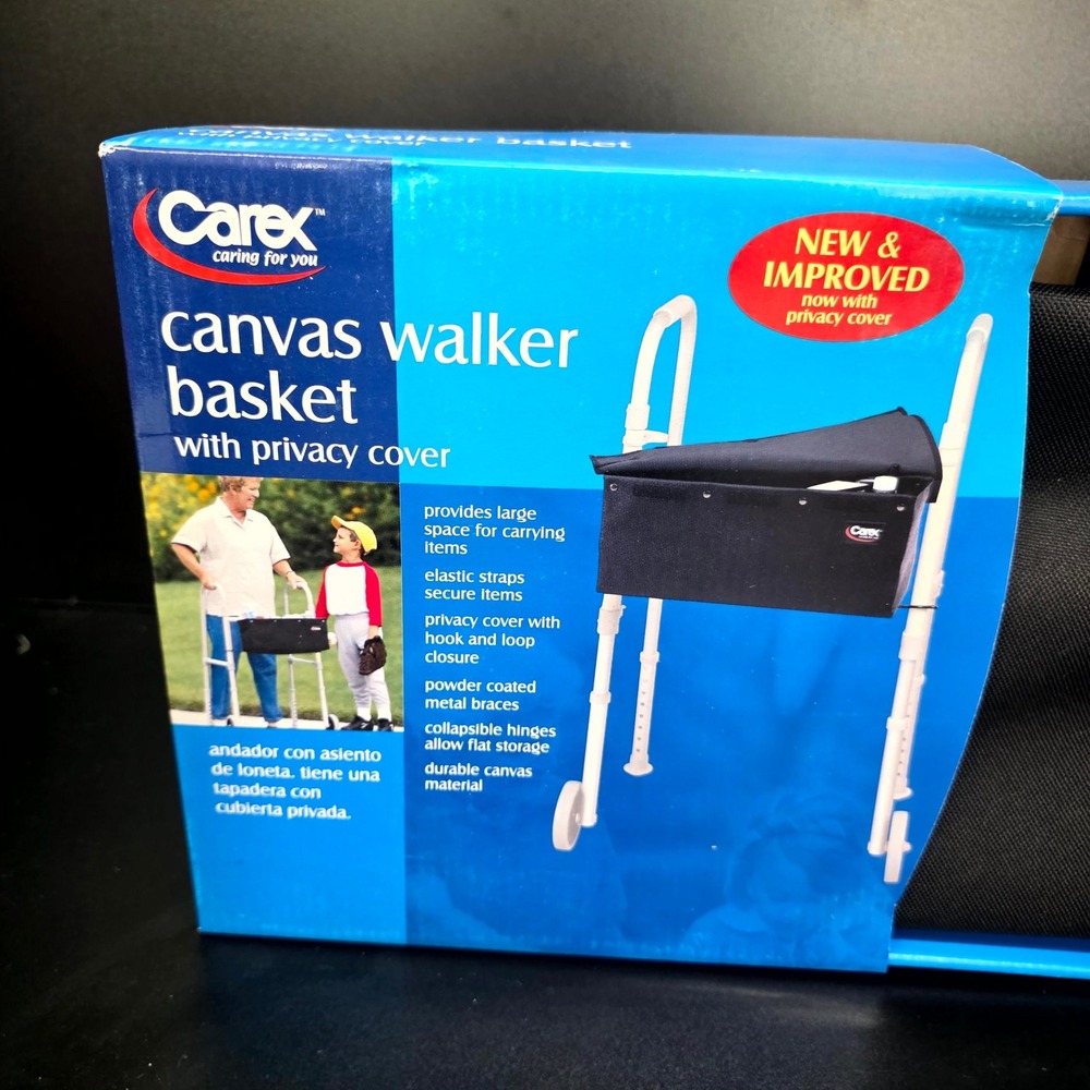 Carex Canvas Walker Basket Black Privacy Cover A829-00 Mobility Aid